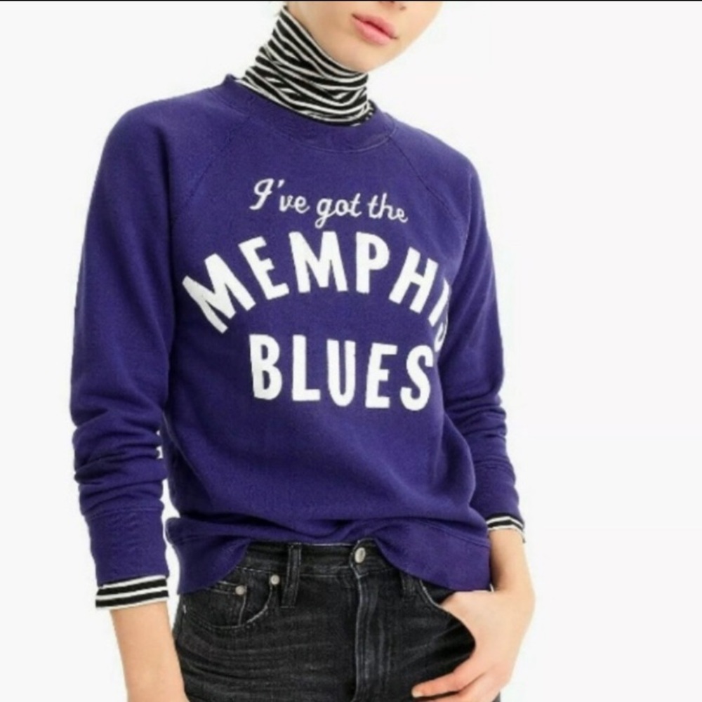 J. CREW MEMPHIS BLUES Sweatshirt Purple Blue 🔖 S K5078